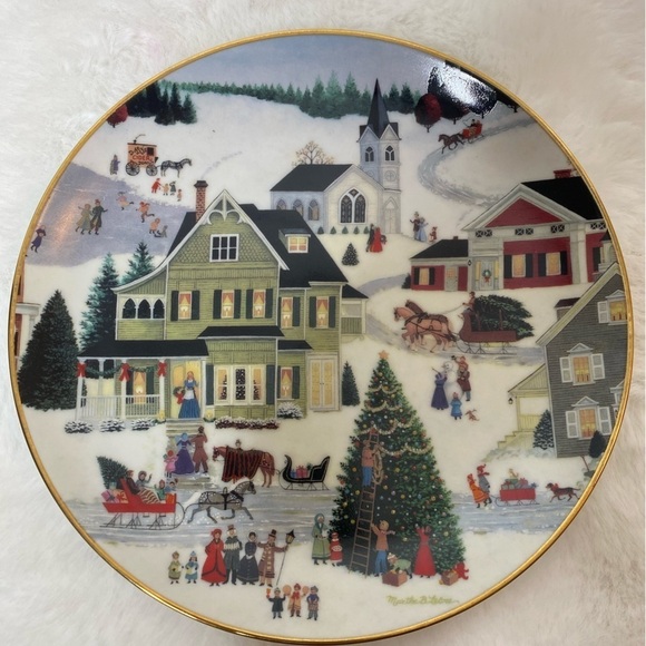 Christmas On Main Street Plate Martha B. Leone Celebration of Yesteryear - Picture 3 of 5
